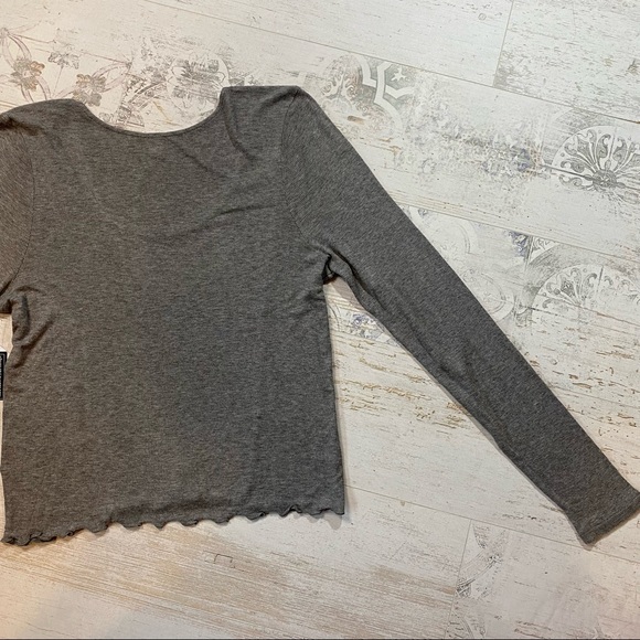 Nordstrom BP. Grey Cloudy Heather Ribbed Long Sleeve Shirt 2X - Picture 9 of 11
